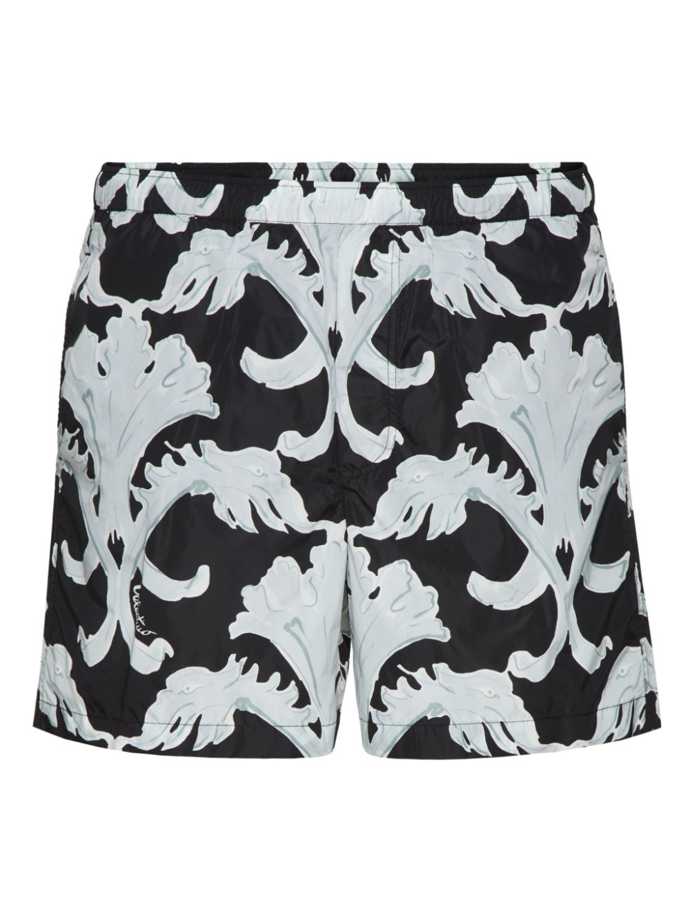 Abstract-print elasticated-waist swim shorts - Black