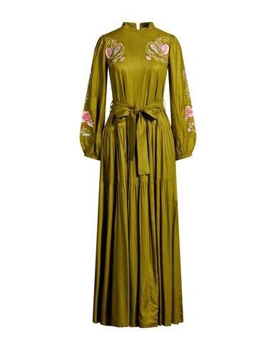 Woman Maxi dress Lime green Size L Viscose