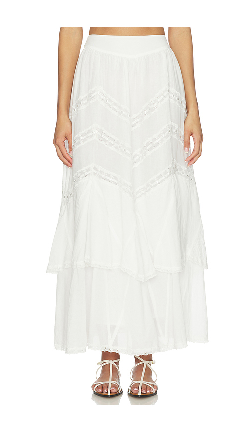For Love & Lemons Lou Maxi Skirt in White. S. Also in XS, M