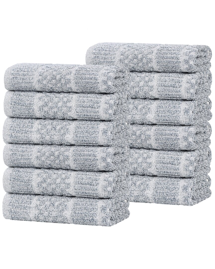 Superior Set of 12 Naples Medium Weight Solid Washcloths