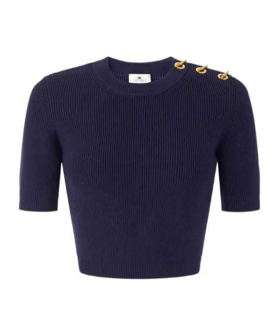 Knit top with jewel details