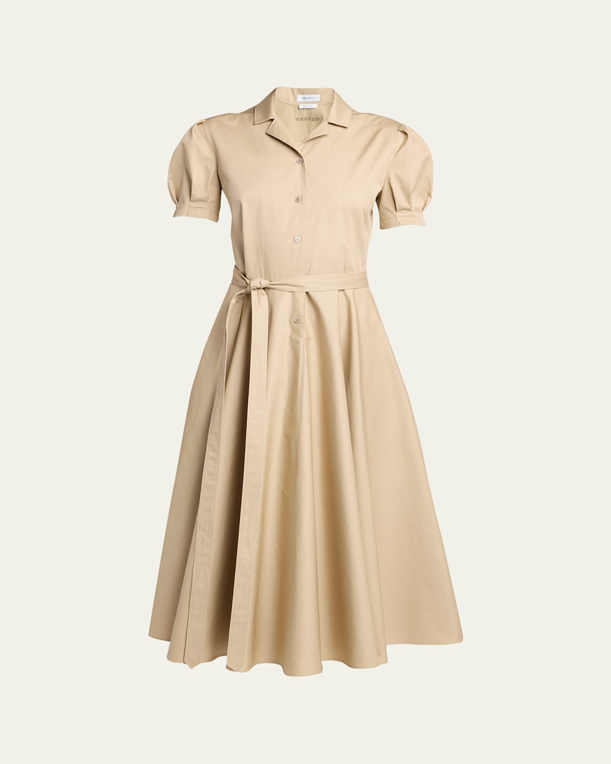 Responsible Cotton Puff-Sleeve Midi Shirtdress