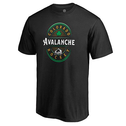 Men's Fanatics Black Colorado Avalanche St. Patrick's Day Forever Lucky T-Shirt