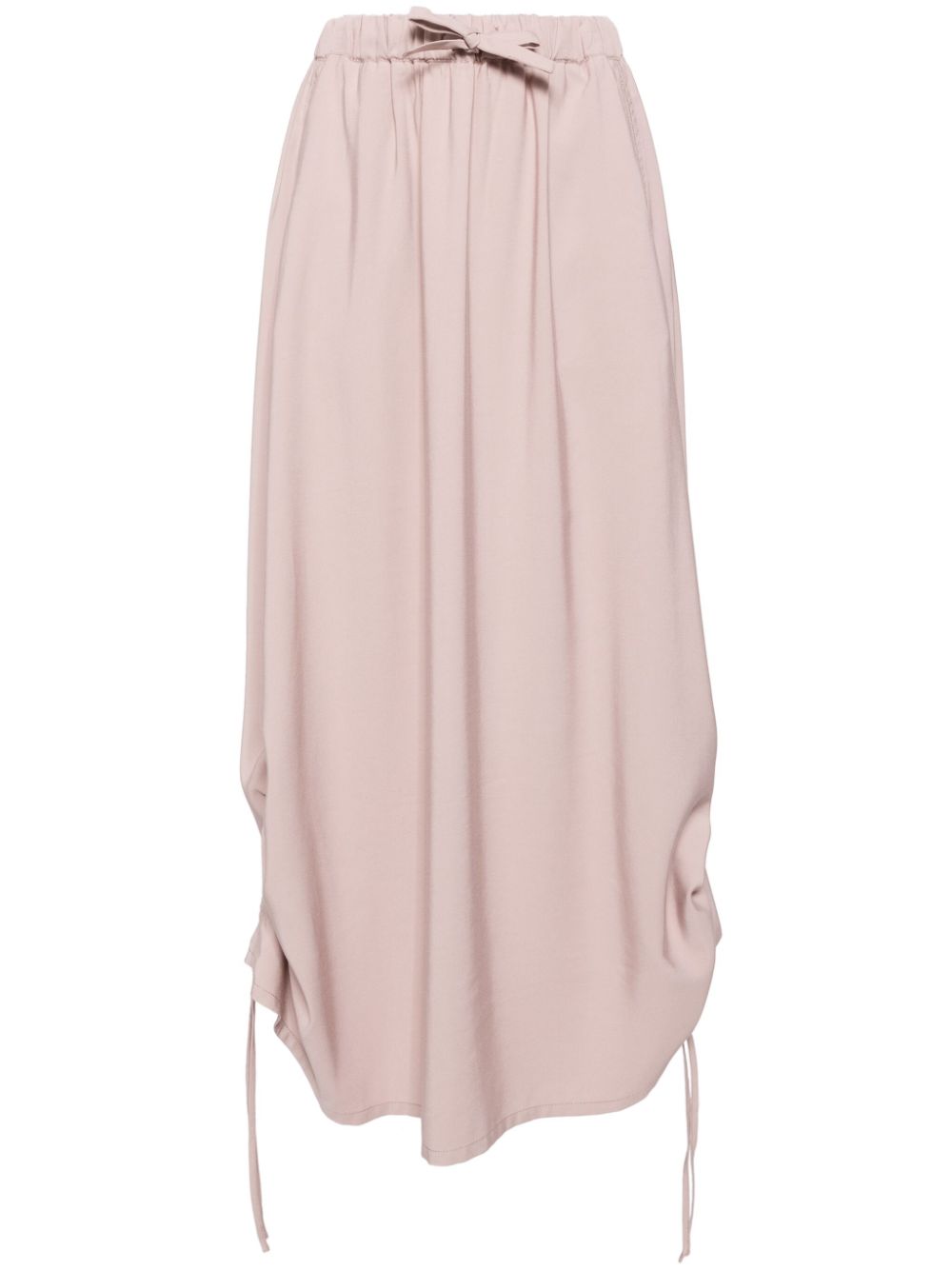 Drawstring draped maxi skirt - Pink