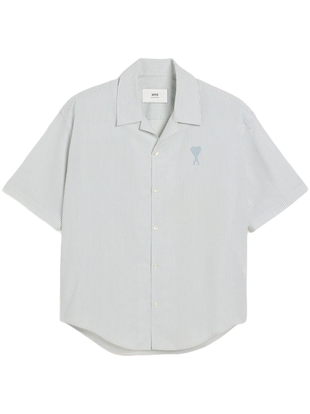 Camp-collar short-sleeve shirt - White