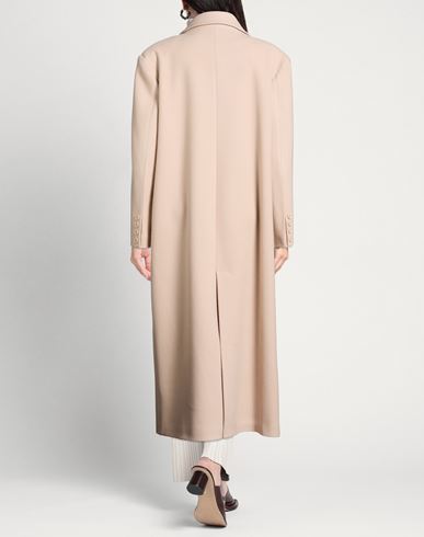 Woman Coat Beige Size 6 Polyester, Acrylic, Wool