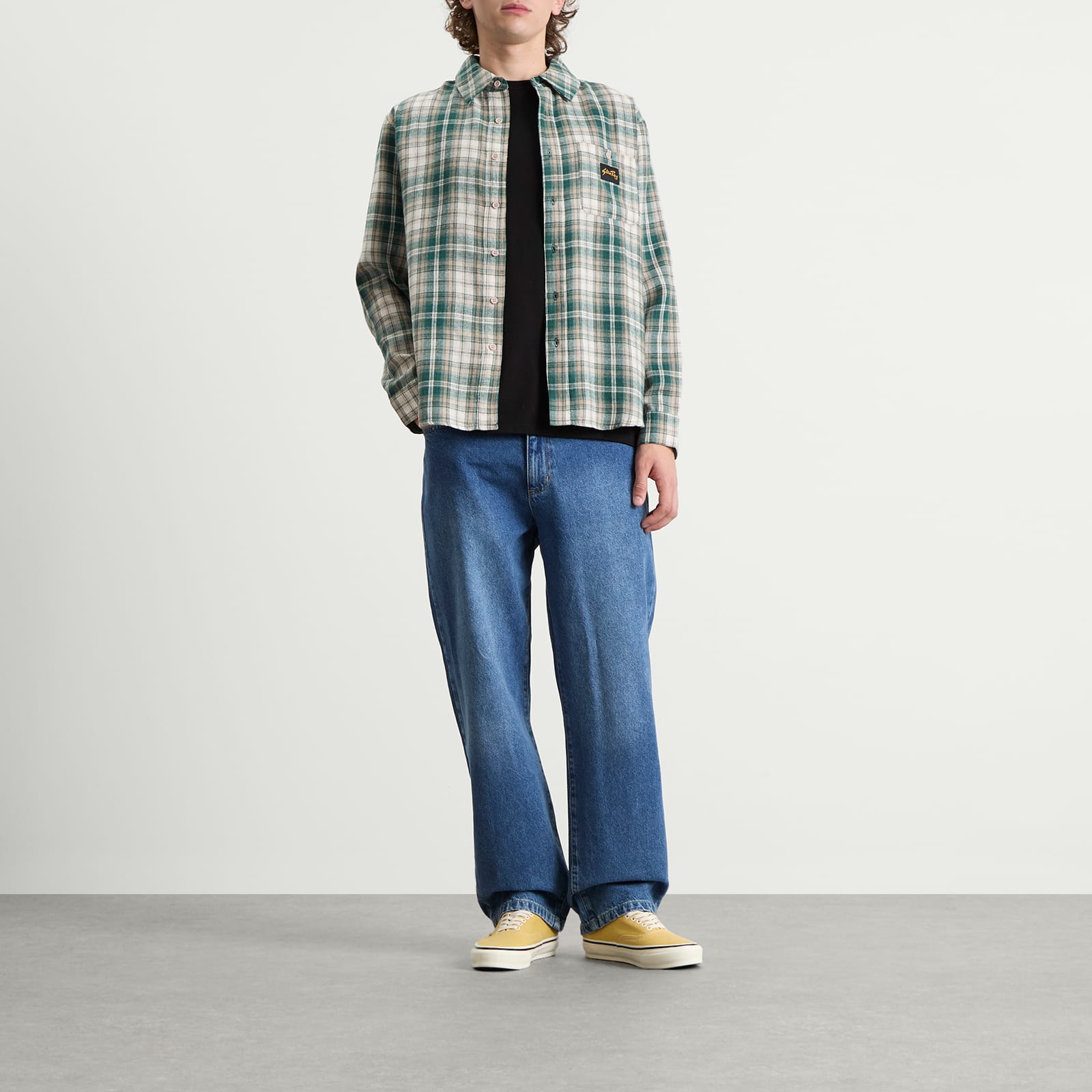 Men's Flannel Shirt Green Plaid