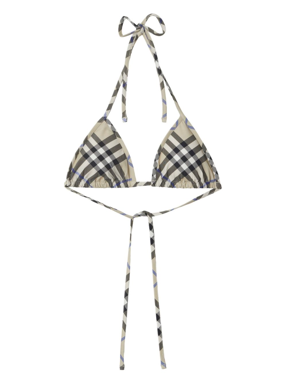 Triangle-cup checked bikini top - Neutrals