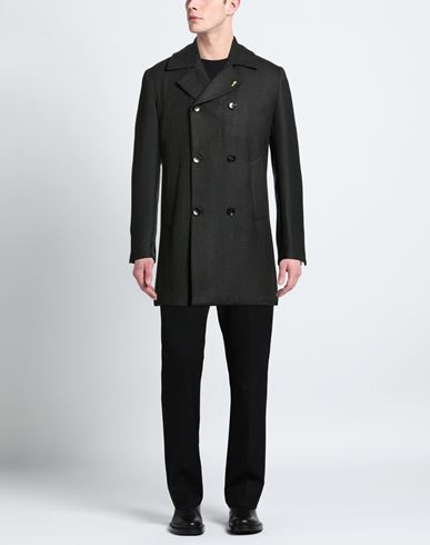 Man Coat Dark green Size 36 Polyester, Wool