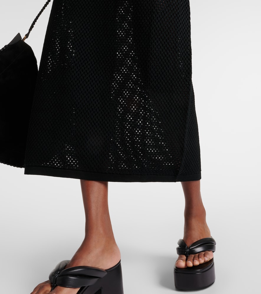 Zera open-knit cotton maxi dress