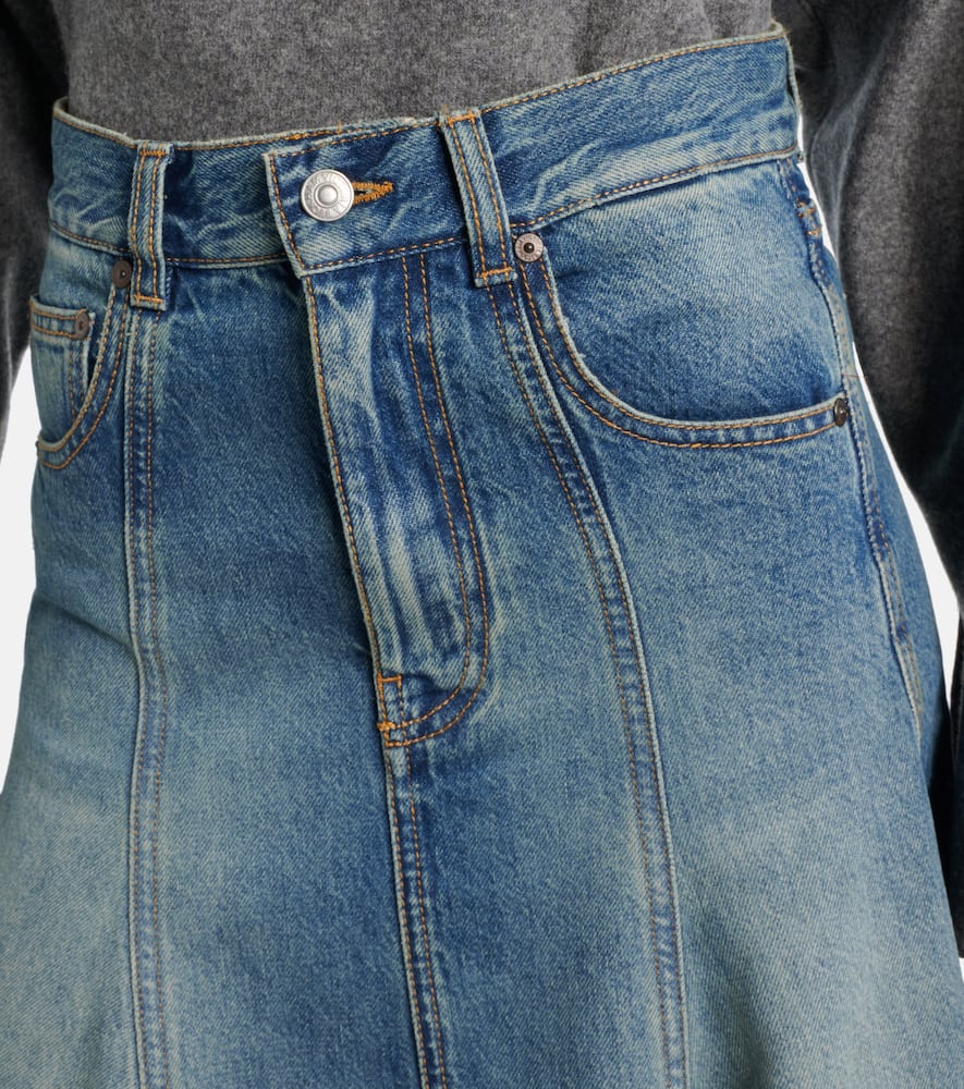 Denim midi skirt