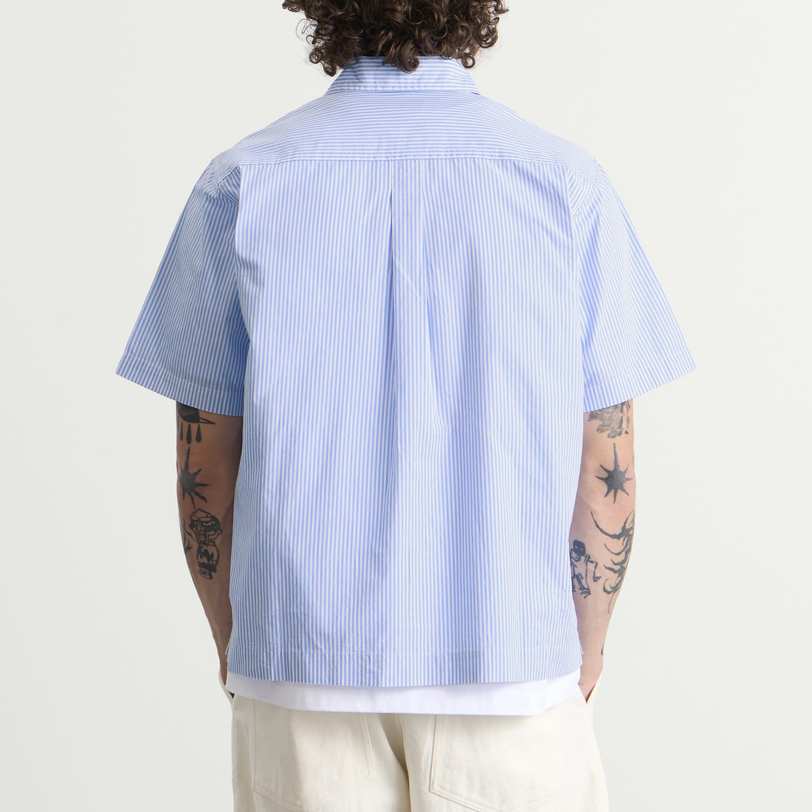 Men's Nipon Stripe Ewan Shirt Sky/White