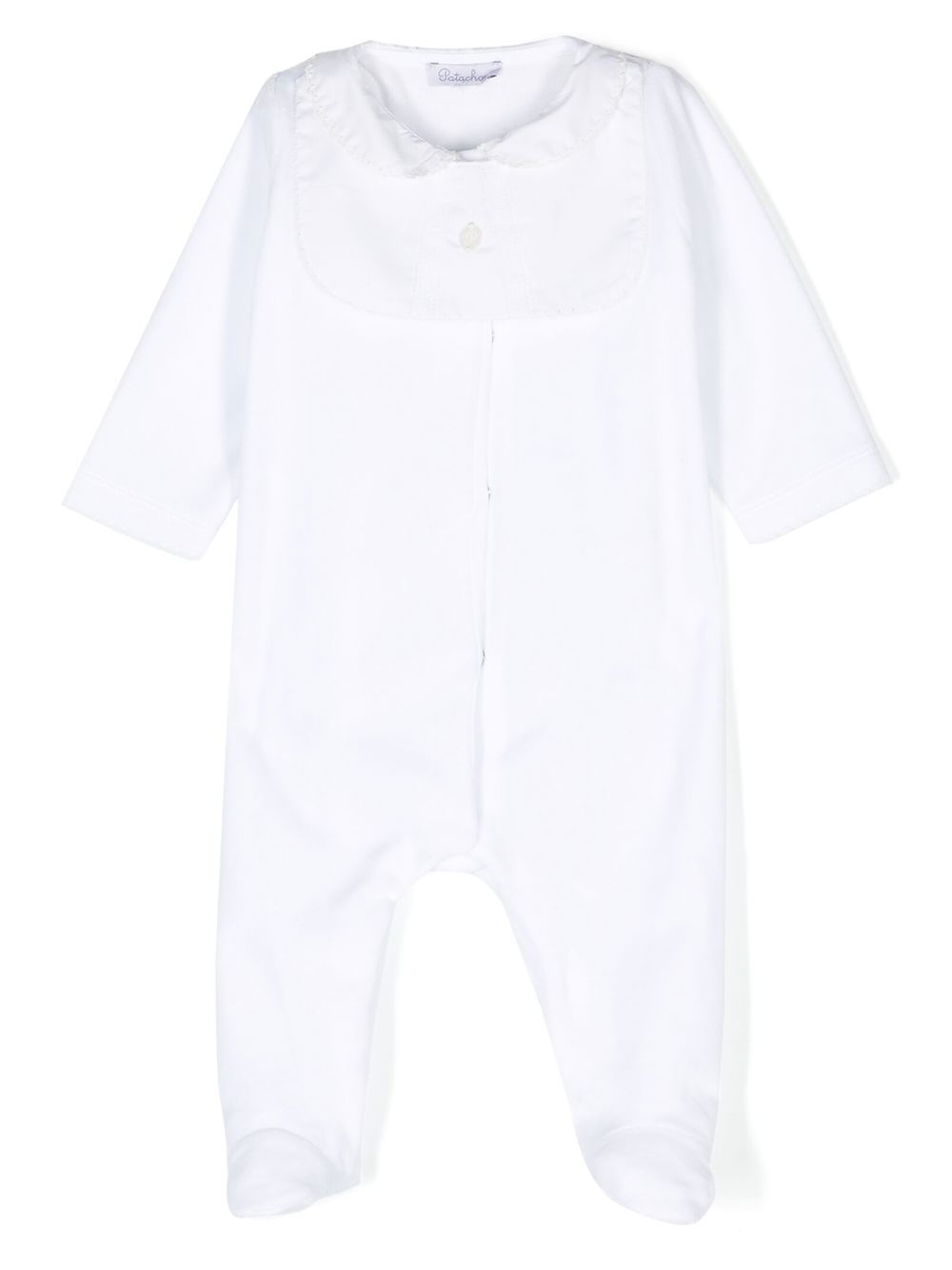 Bib collar cotton babygrow - 000- WHITE