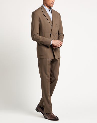Man Suit Brown Size 36 Virgin Wool