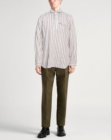 Lardini Man Shirt Brown Size M Linen