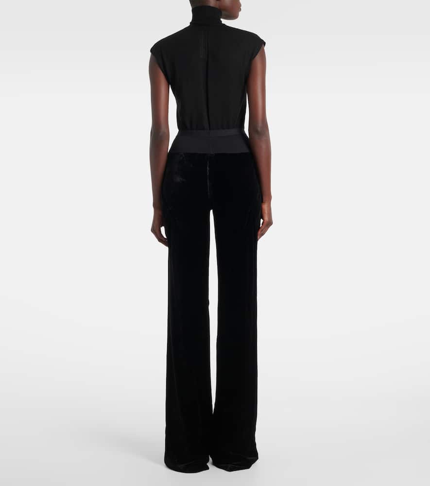 Bias cady crêpe wide-leg pants