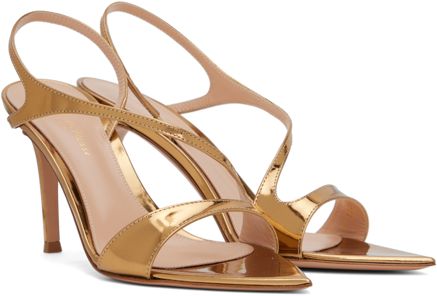 Gianvito Rossi Gold Crossover Heeled Sandals