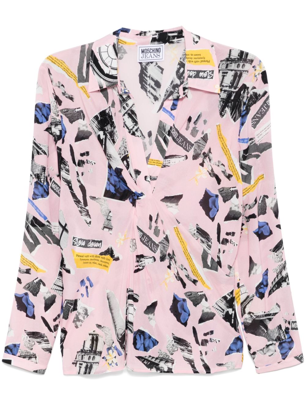 Patchwork-print blouse - Pink