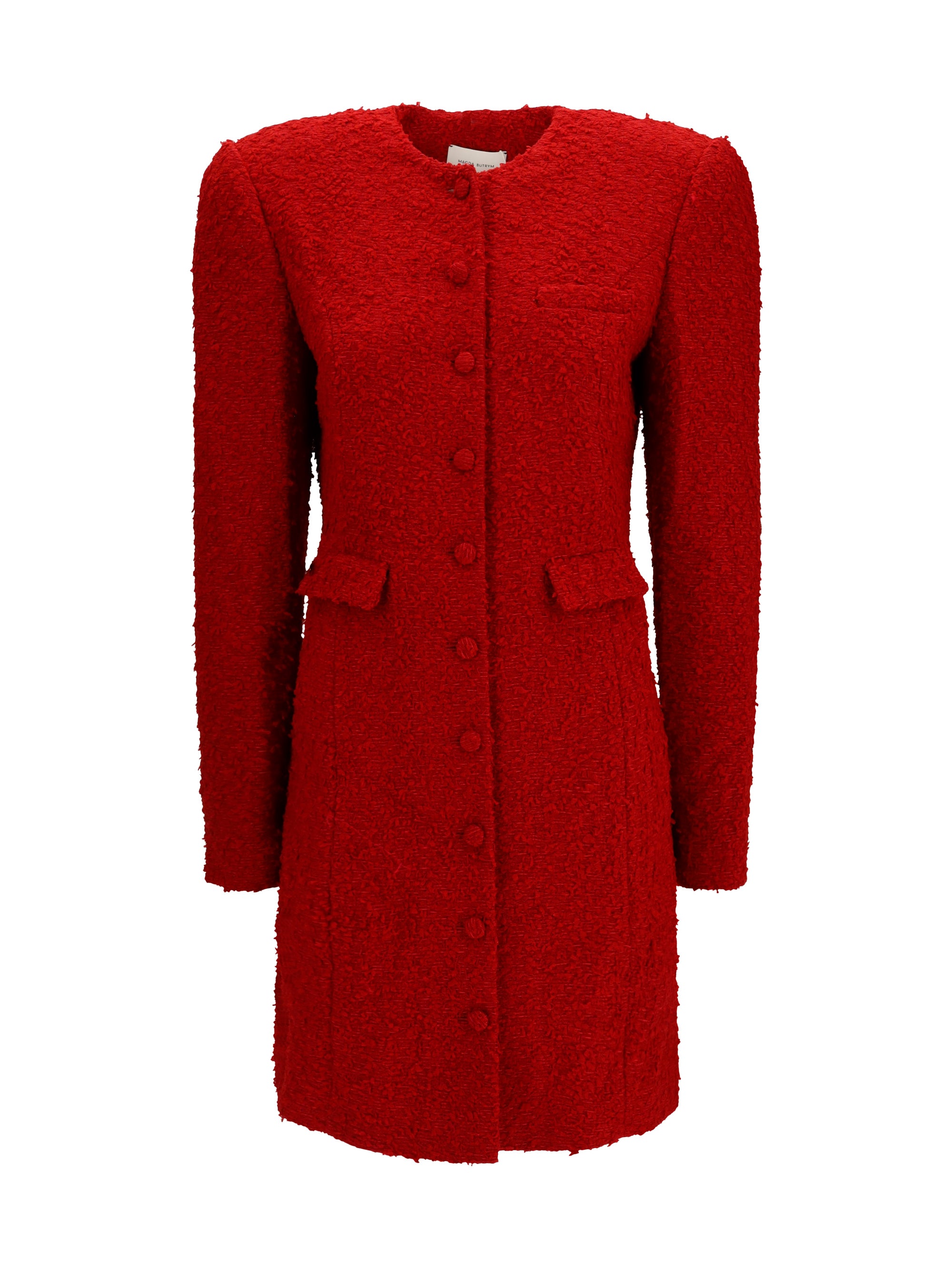 Bouclé Dress — Red
