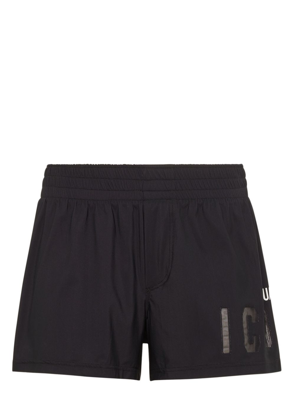 Icon-print swim shorts - Black
