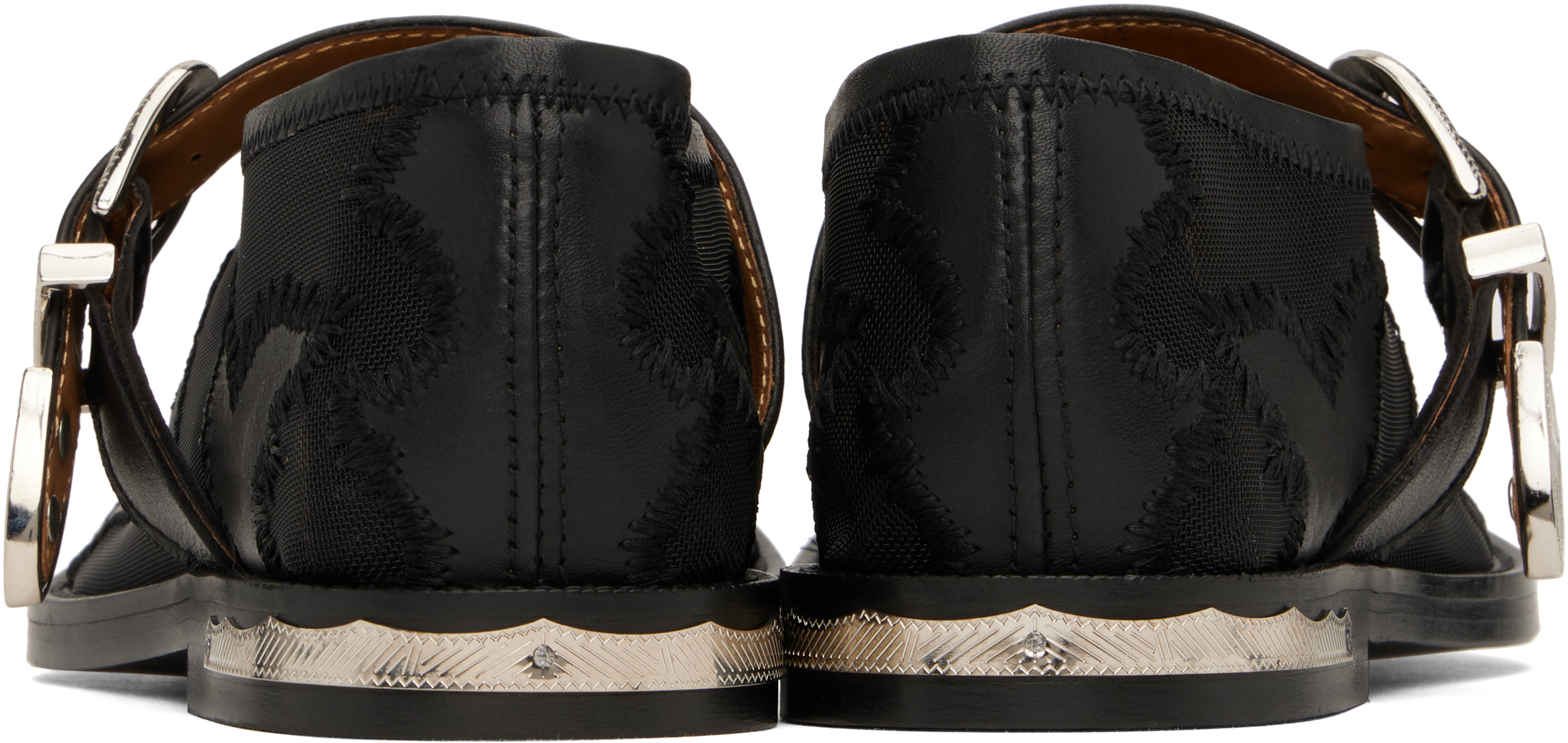 Toga Pulla Black Mesh & Leather Loafers