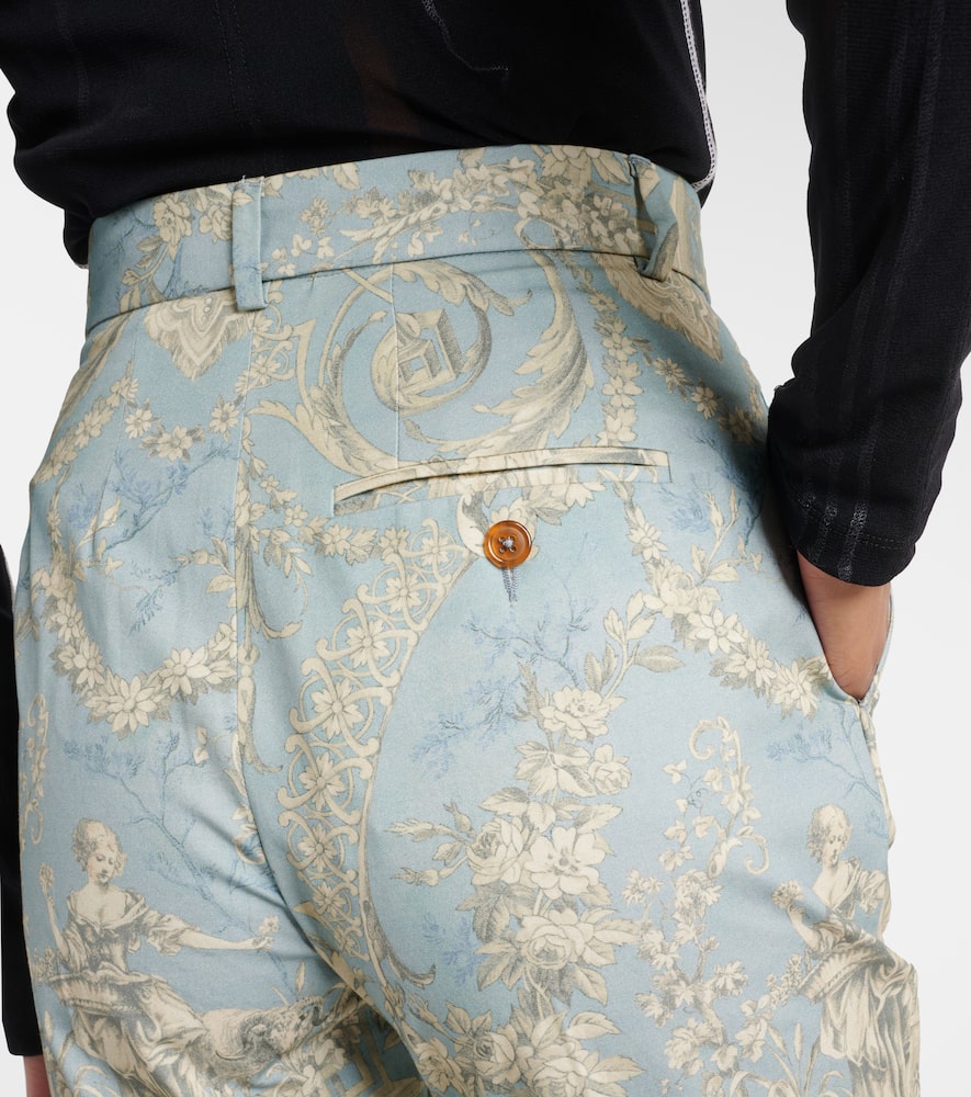 Ray printed high-rise cotton flared pants
