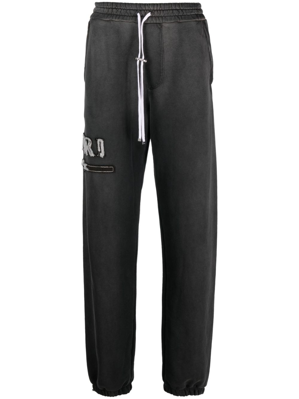 Logo-appliqué cotton track pants - Black