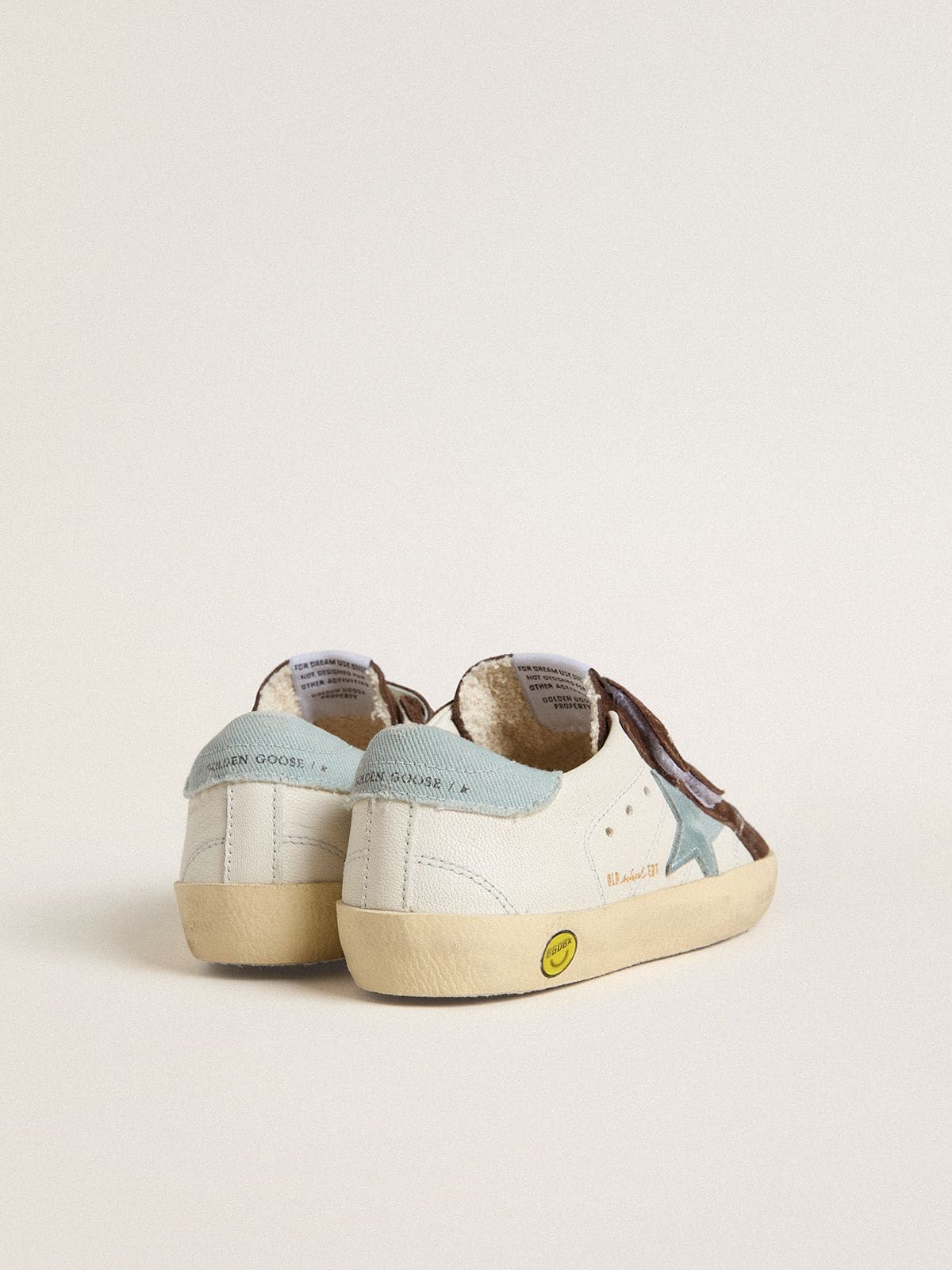 Golden Goose - Old School Young In Nappa With Light Blue Suede Star And Brown Suede Insert