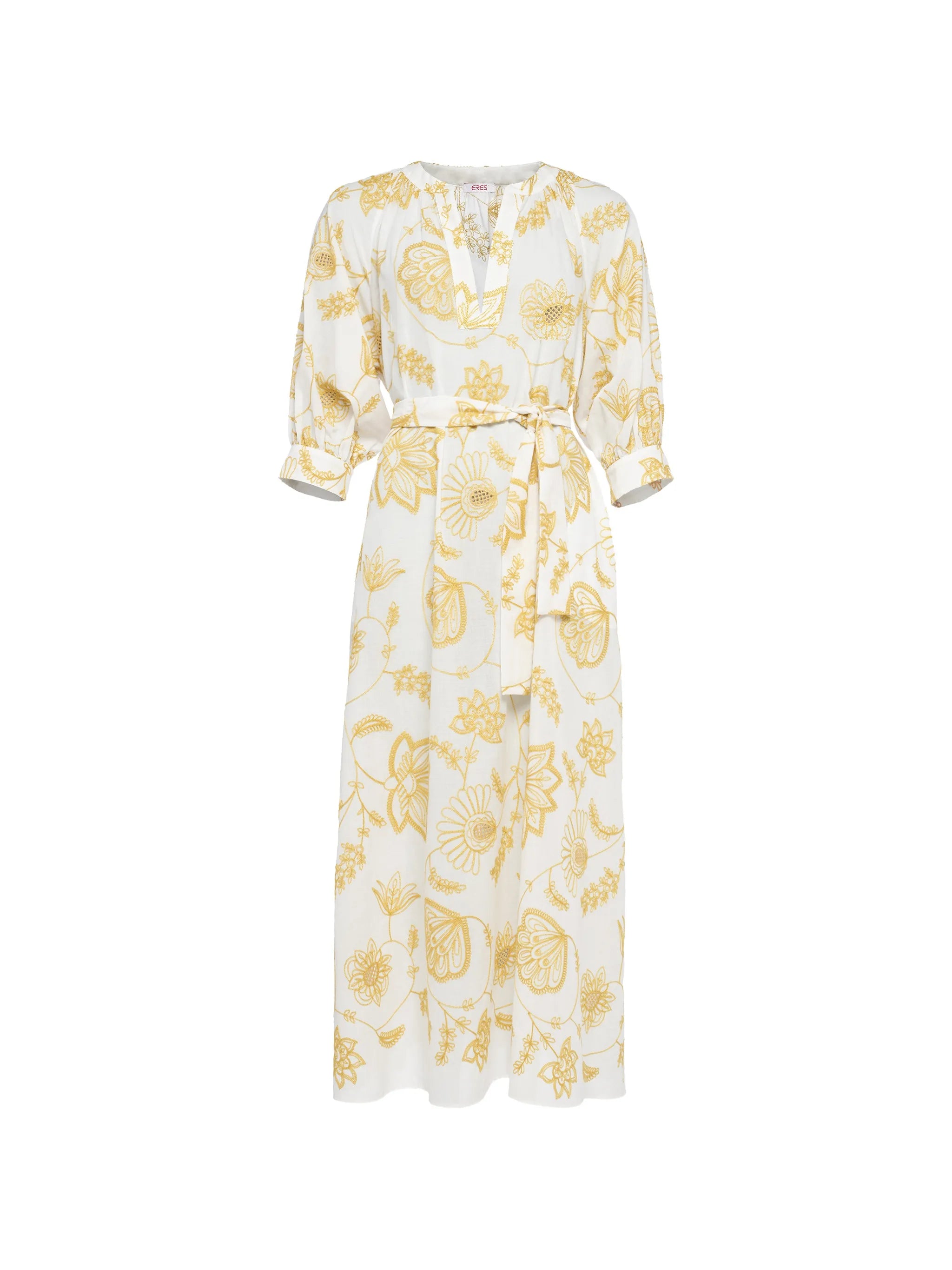 Floral-Print Dress — White