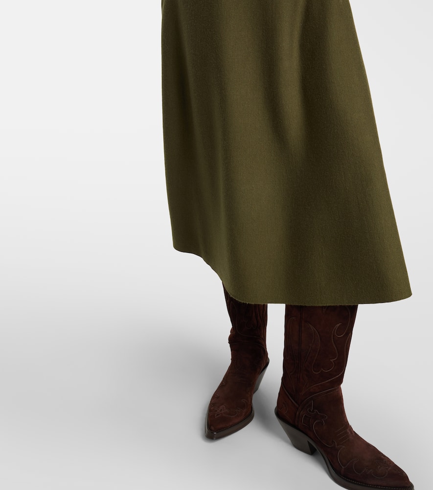 Wool, cashmere, and silk midi dress