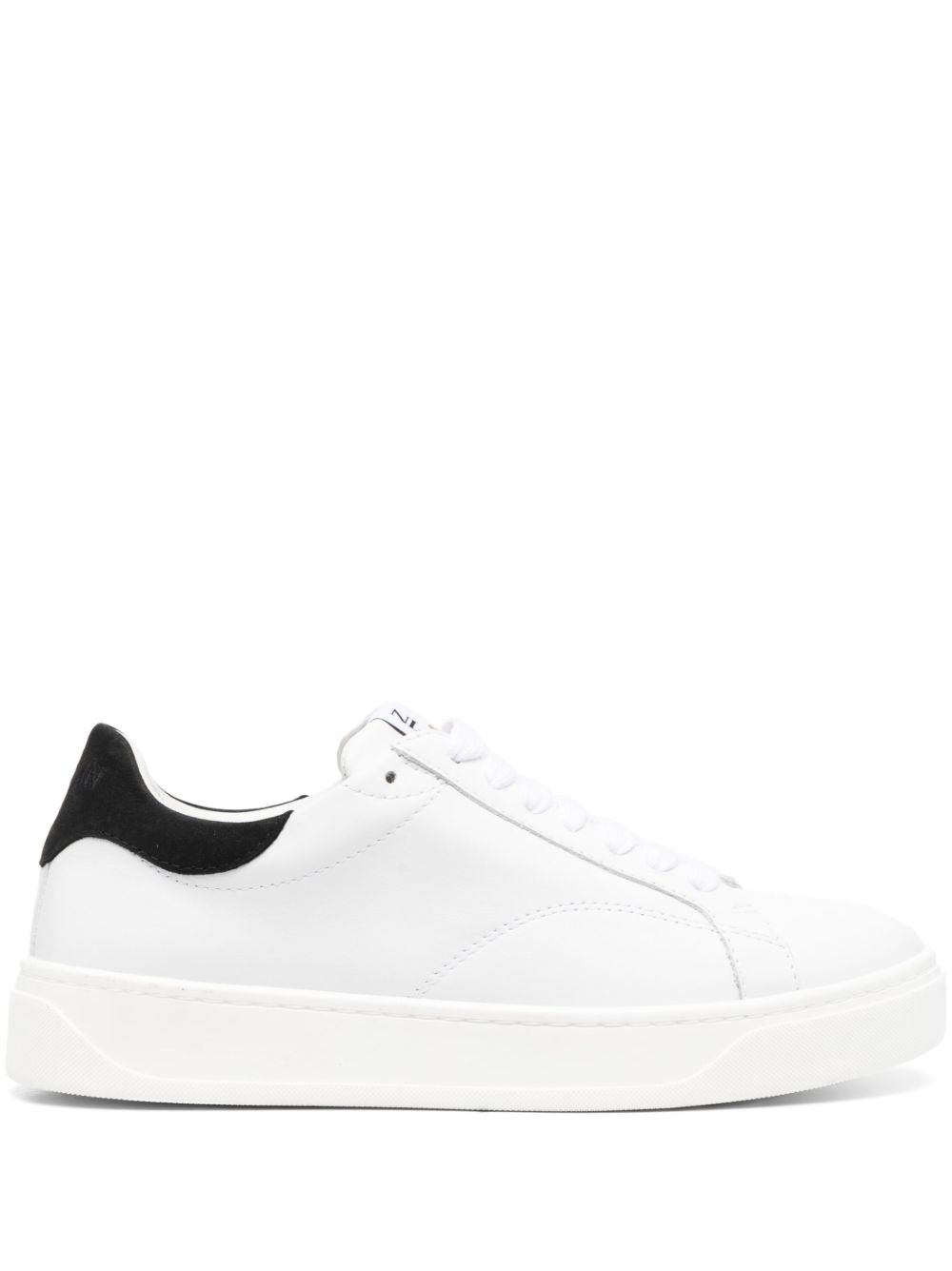 Logo-patch lace-up sneakers - White