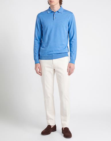 Man Sweater Sky blue Size L Merino Wool