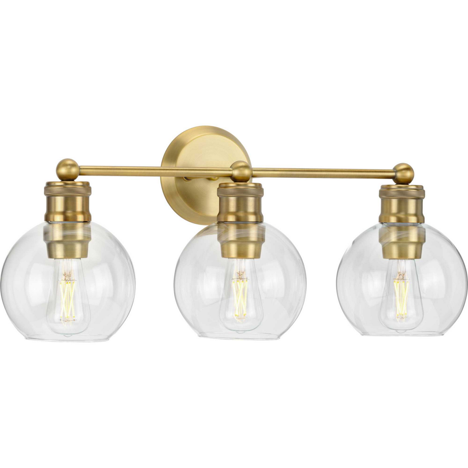 Vintage Brass Three Light Bath Bracket from the Hansford Collection