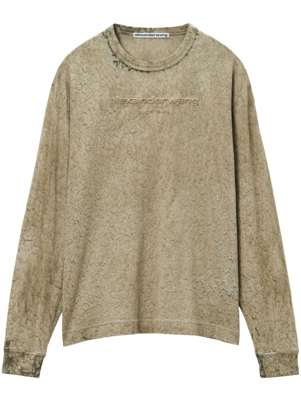 Logo-embossed tie-dye T-shirt - Neutrals