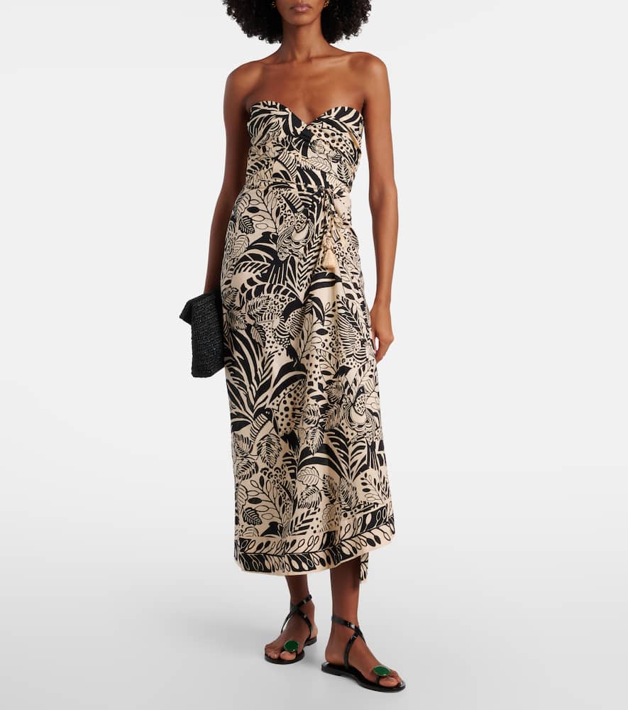 Collina printed cotton midi dress