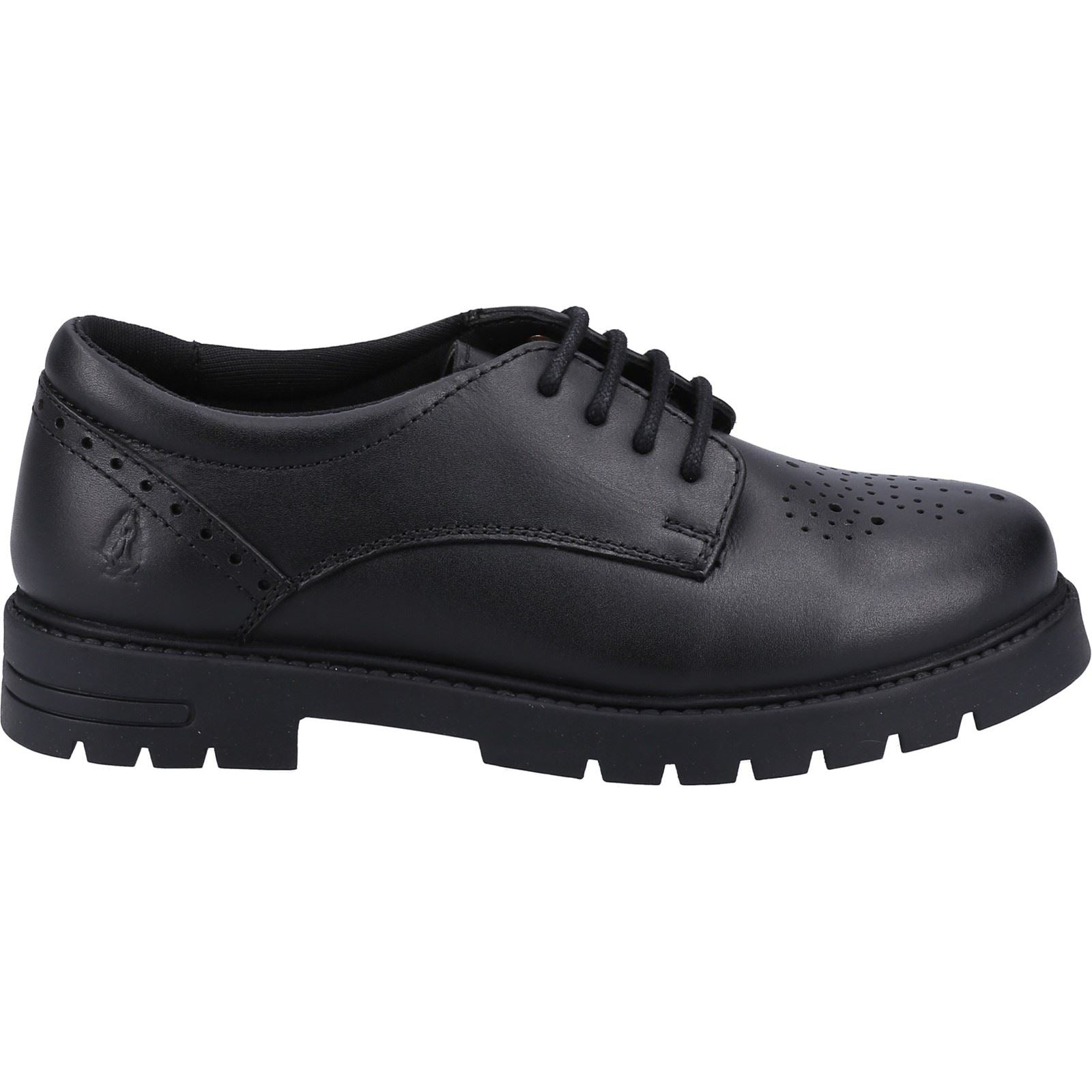 Hush Puppies Jayne Lace Up Leather Youth Girl's Black Lace-Up Shoe