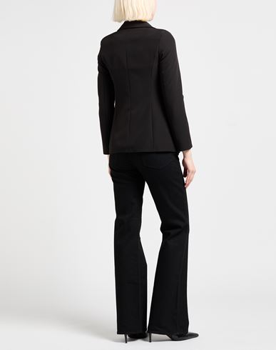 Woman Blazer Black Size 12 Polyester, Elastane