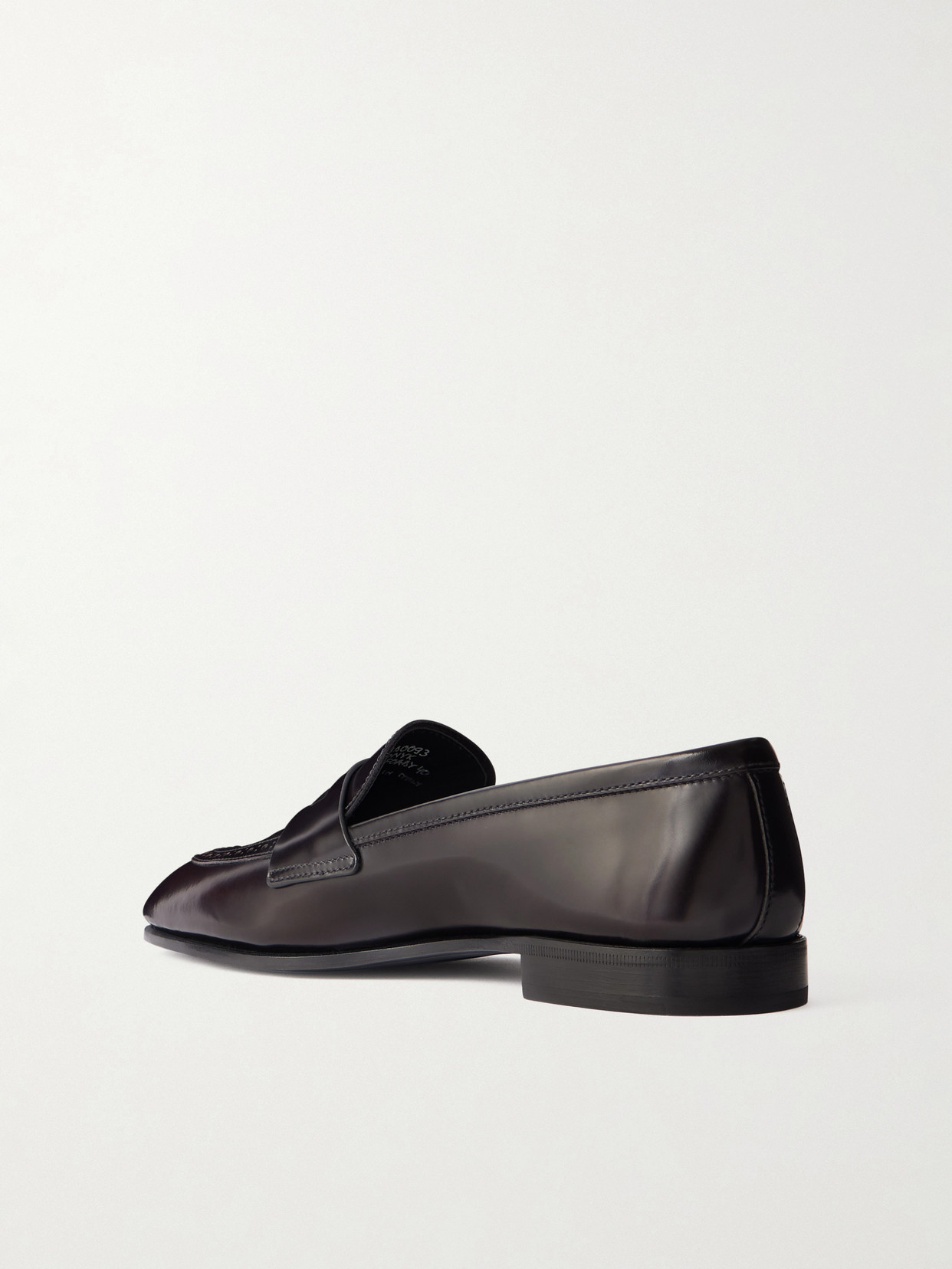 Onyx Perforated Leather Loafers - Black
