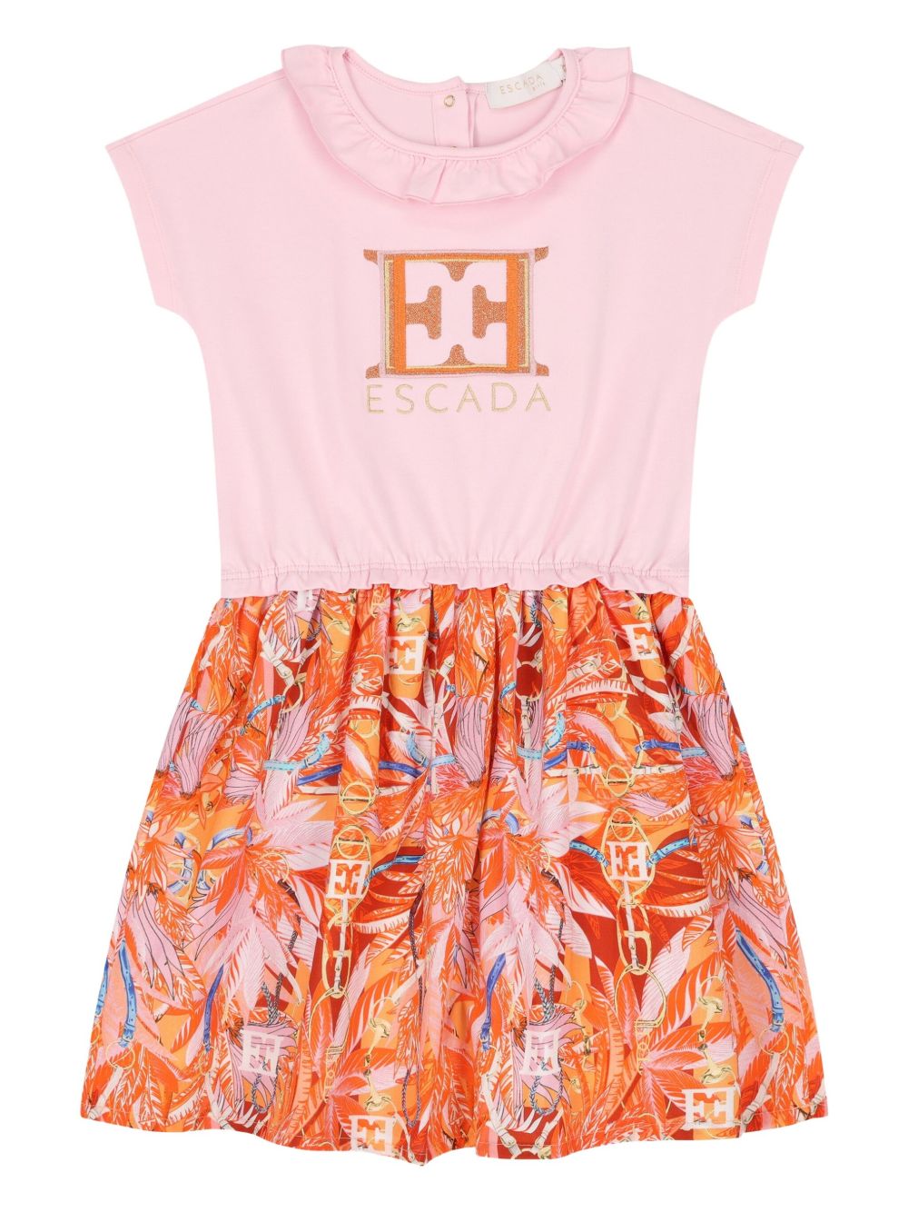 Escada Kids logo-embroidered dress - Pink