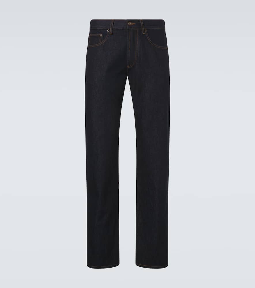 Mid-rise straight-leg jeans