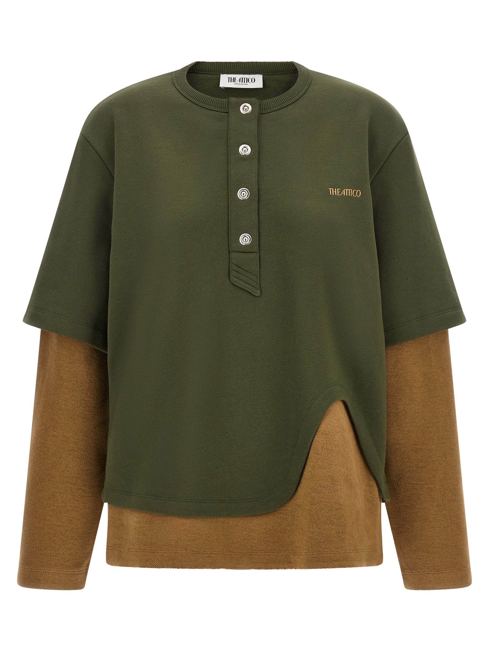 Bicolor Cotton Sweatshirt — Green
