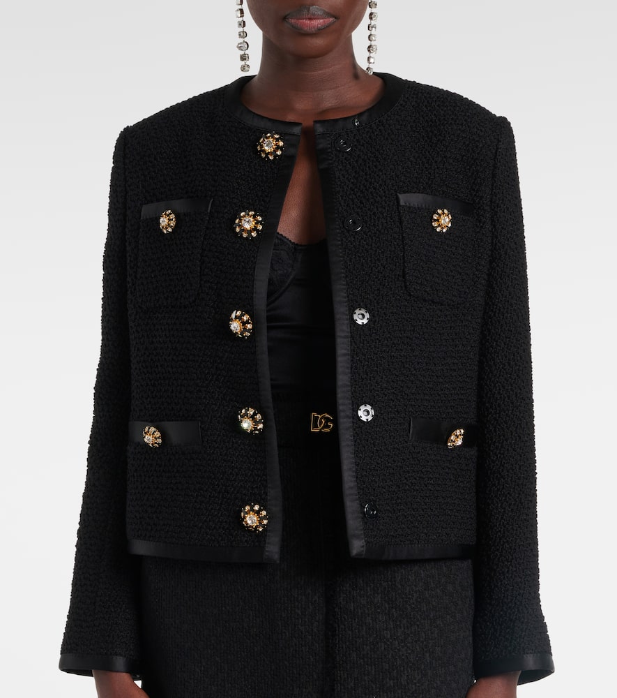 Wool and silk-blend tweed jacket
