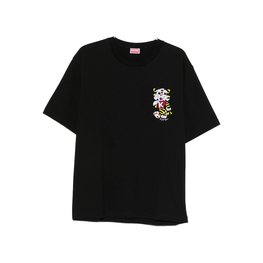 Wild Tiger Embroidered T-Shirt Black