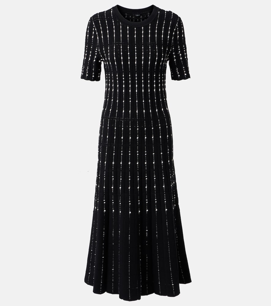 Ribbed-knit cotton-blend midi dress