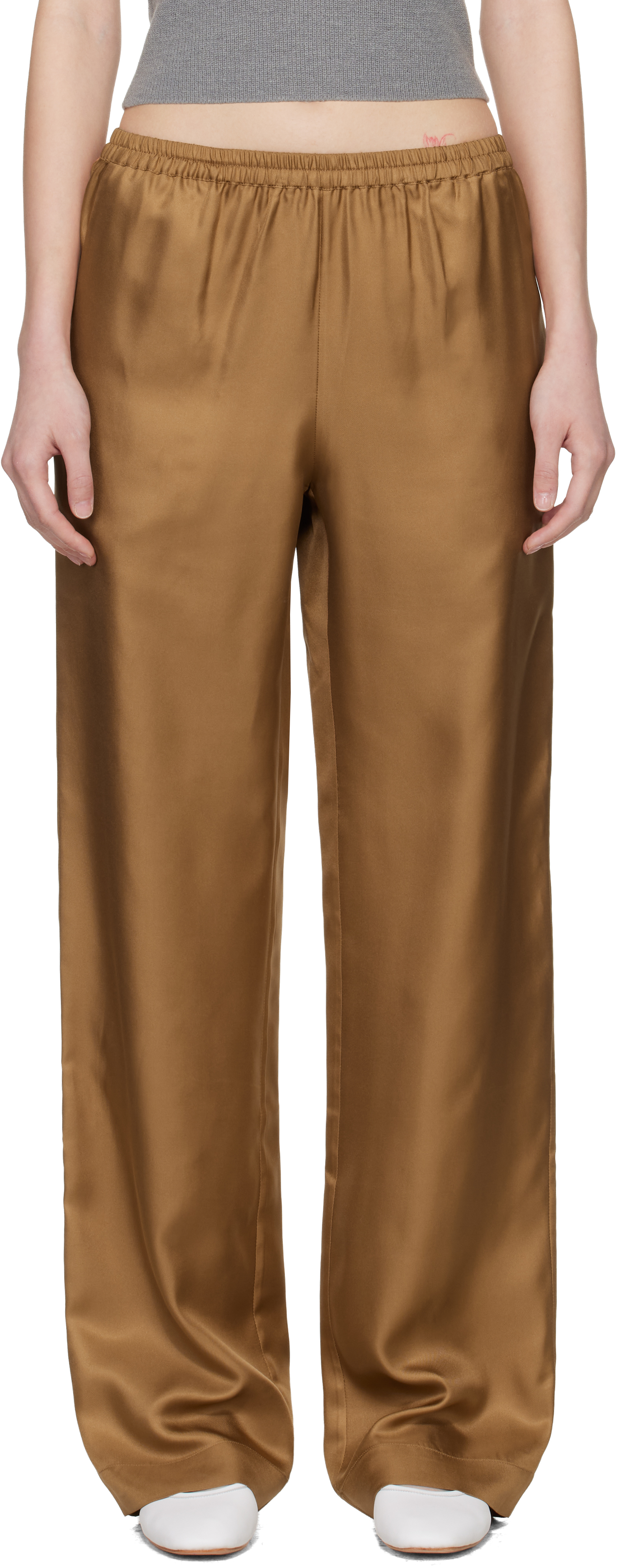 Brown Alera LDS Silk Twill Trousers