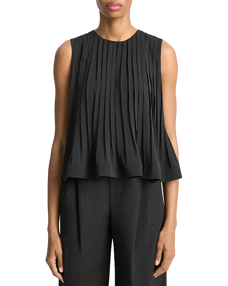 A-line pleated top - White