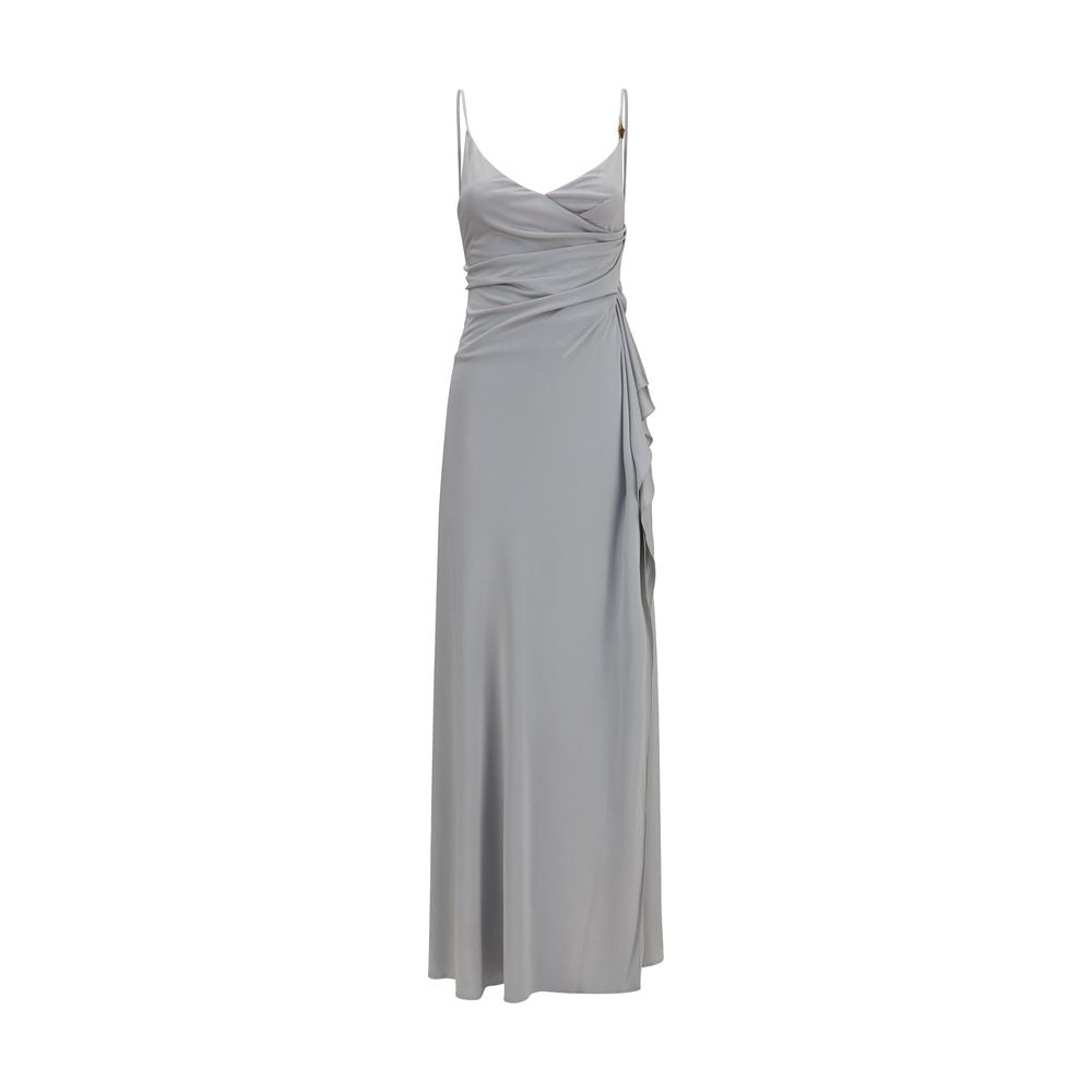 Draped Viscose Jersey Dress — Gray