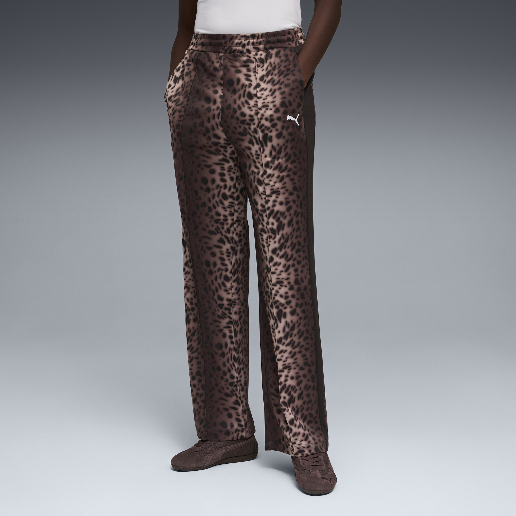 PUMA Leopard Luxe Women's T7 Track Pants in Black