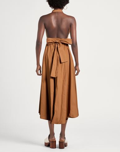 Woman Maxi dress Light brown Size S Cotton