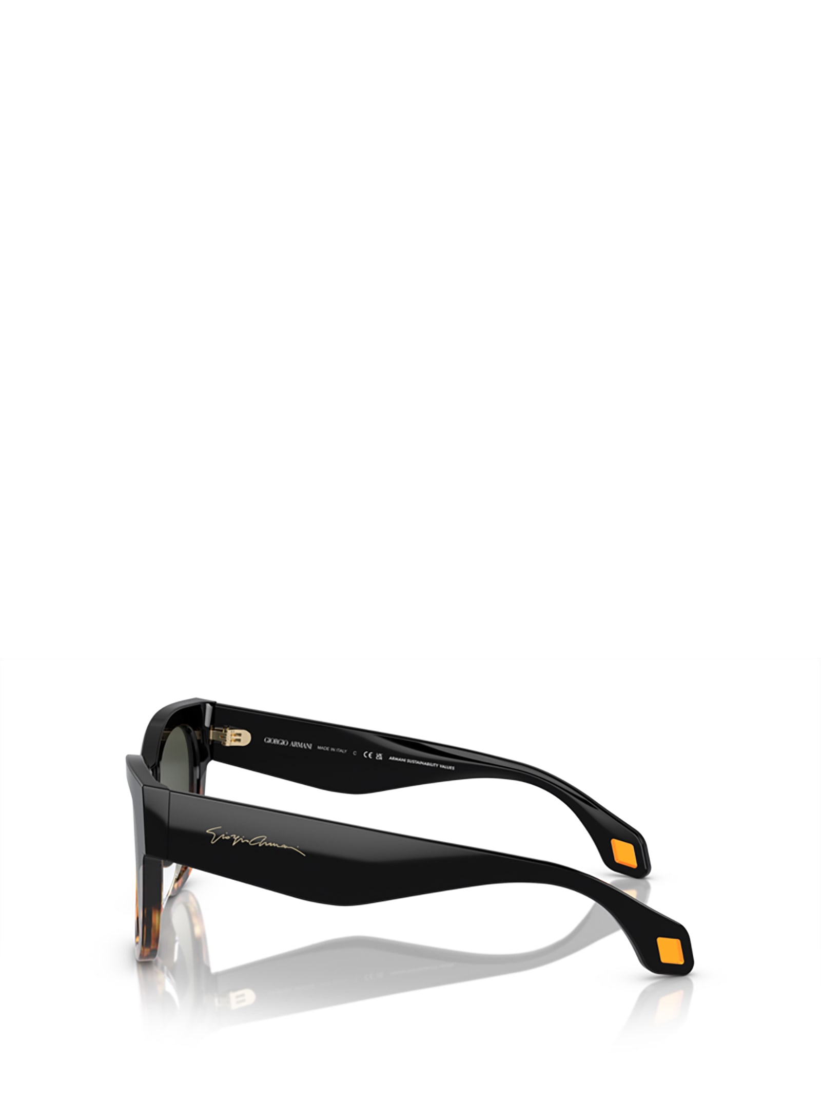 Tortoiseshell-effect cat-eye sunglasses - Black